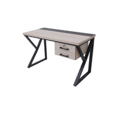 Industrial Desk with Partition and Storage Light Wood Proffice furniture